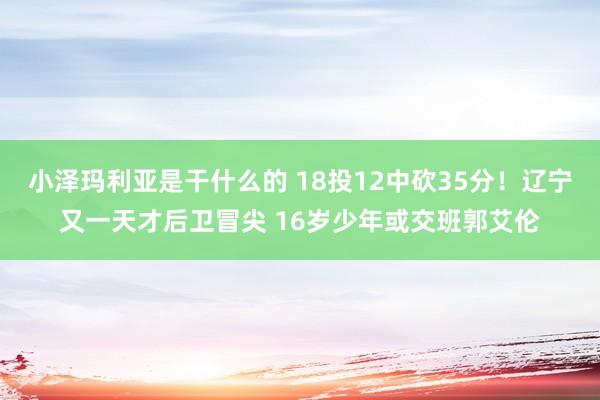 小泽玛利亚是干什么的 18投12中砍35分！辽宁又一天才后卫冒尖 16岁少年或交班郭艾伦