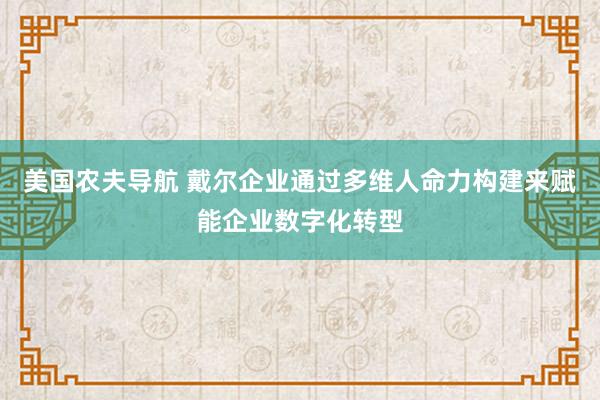 美国农夫导航 戴尔企业通过多维人命力构建来赋能企业数字化转型