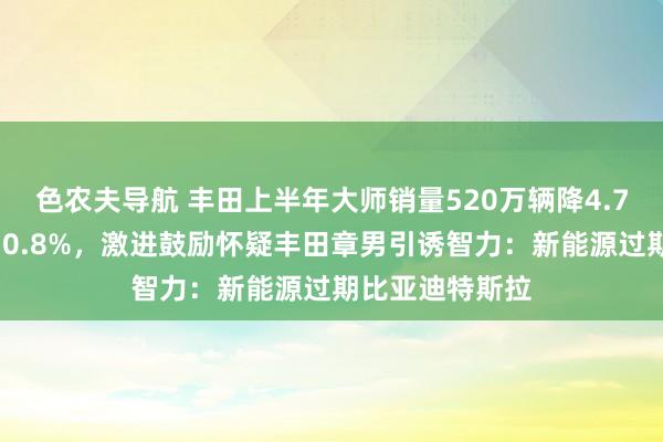 色农夫导航 丰田上半年大师销量520万辆降4.7%！中国下落10.8%，激进鼓励怀疑丰田章男引诱智力：新能源过期比亚迪特斯拉