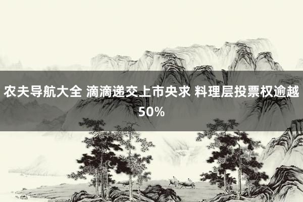 农夫导航大全 滴滴递交上市央求 料理层投票权逾越50%