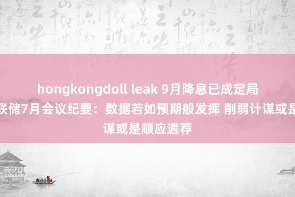 hongkongdoll leak 9月降息已成定局？好意思联储7月会议纪要：数据若如预期般发挥 削弱计谋或是顺应遴荐