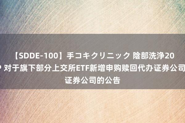 【SDDE-100】手コキクリニック 陰部洗浄20連発SP 对于旗下部分上交所ETF新增申购赎回代办证券公司的公告